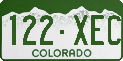 CO license plate 122XEC