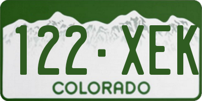 CO license plate 122XEK