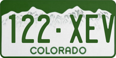 CO license plate 122XEV