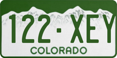 CO license plate 122XEY