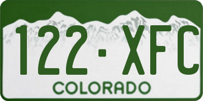 CO license plate 122XFC