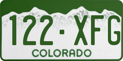 CO license plate 122XFG