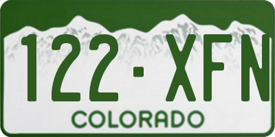 CO license plate 122XFN