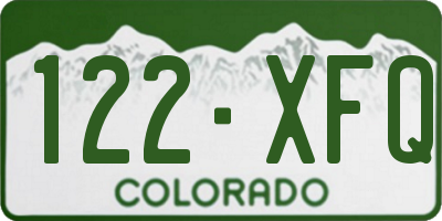 CO license plate 122XFQ