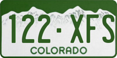 CO license plate 122XFS