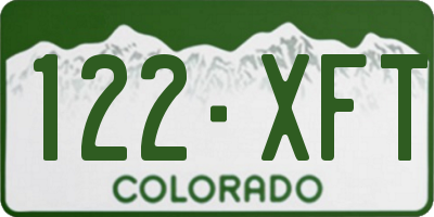 CO license plate 122XFT