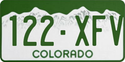 CO license plate 122XFV