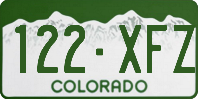 CO license plate 122XFZ