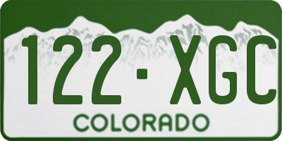 CO license plate 122XGC