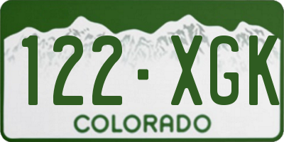 CO license plate 122XGK