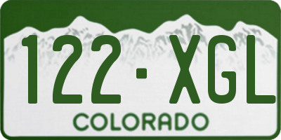 CO license plate 122XGL