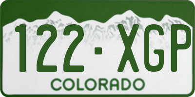 CO license plate 122XGP