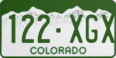 CO license plate 122XGX
