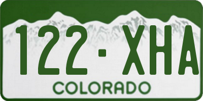 CO license plate 122XHA