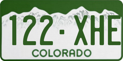 CO license plate 122XHE