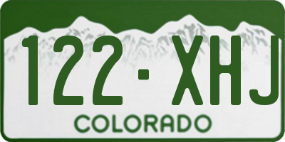 CO license plate 122XHJ