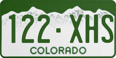 CO license plate 122XHS