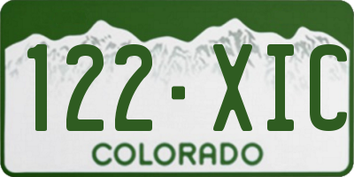CO license plate 122XIC
