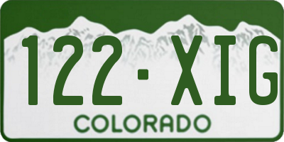 CO license plate 122XIG