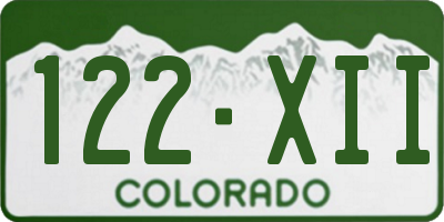 CO license plate 122XII