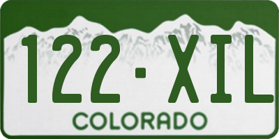 CO license plate 122XIL