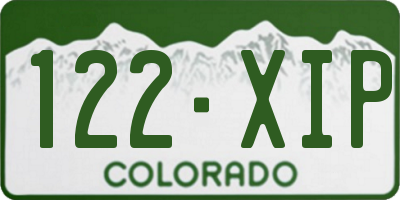 CO license plate 122XIP