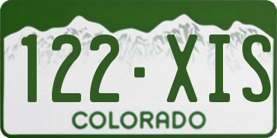 CO license plate 122XIS