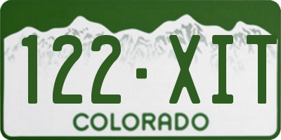 CO license plate 122XIT