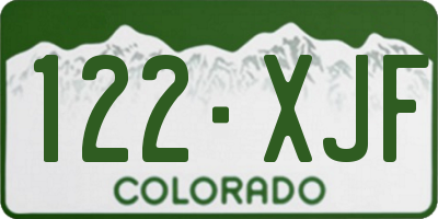 CO license plate 122XJF