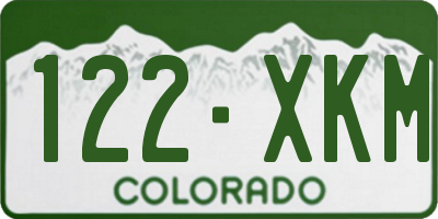 CO license plate 122XKM