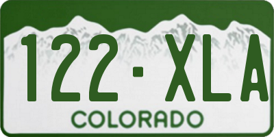 CO license plate 122XLA
