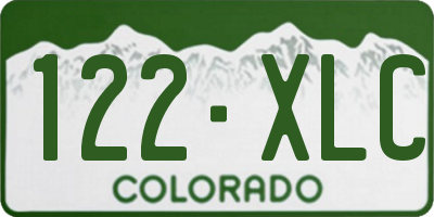 CO license plate 122XLC