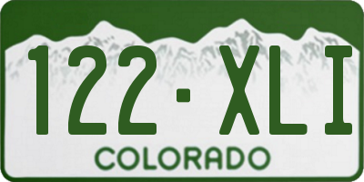 CO license plate 122XLI