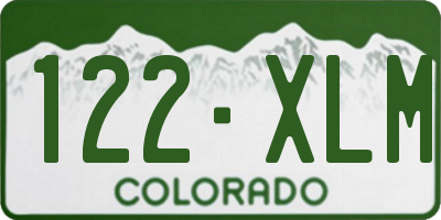 CO license plate 122XLM