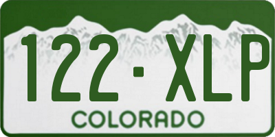 CO license plate 122XLP