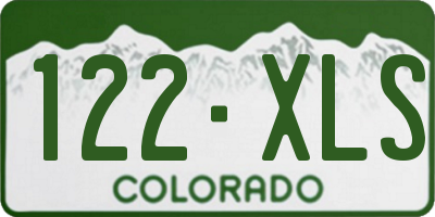 CO license plate 122XLS