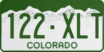 CO license plate 122XLT