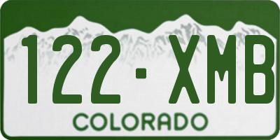 CO license plate 122XMB
