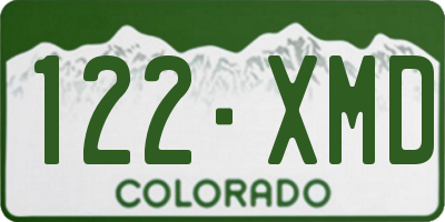CO license plate 122XMD