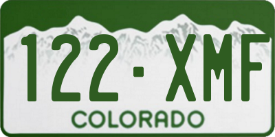 CO license plate 122XMF