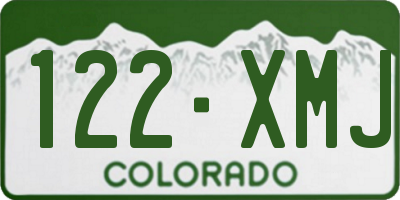 CO license plate 122XMJ