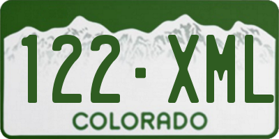 CO license plate 122XML