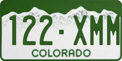 CO license plate 122XMM