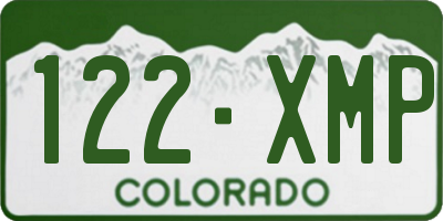 CO license plate 122XMP
