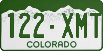 CO license plate 122XMT