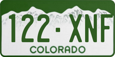 CO license plate 122XNF