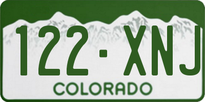 CO license plate 122XNJ