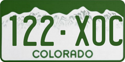 CO license plate 122XOC