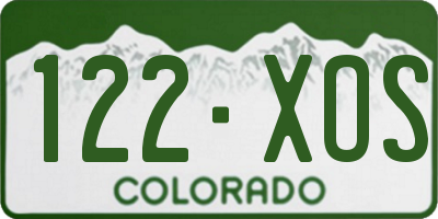 CO license plate 122XOS