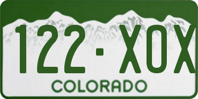 CO license plate 122XOX